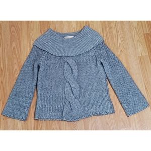 Michael kors alpaca blend cable knit cowl neck longsleeve pullover sweater gray